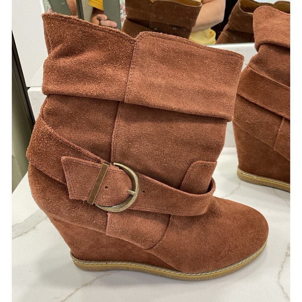 Kelsi Dagger Rust Suede Ankle Boots